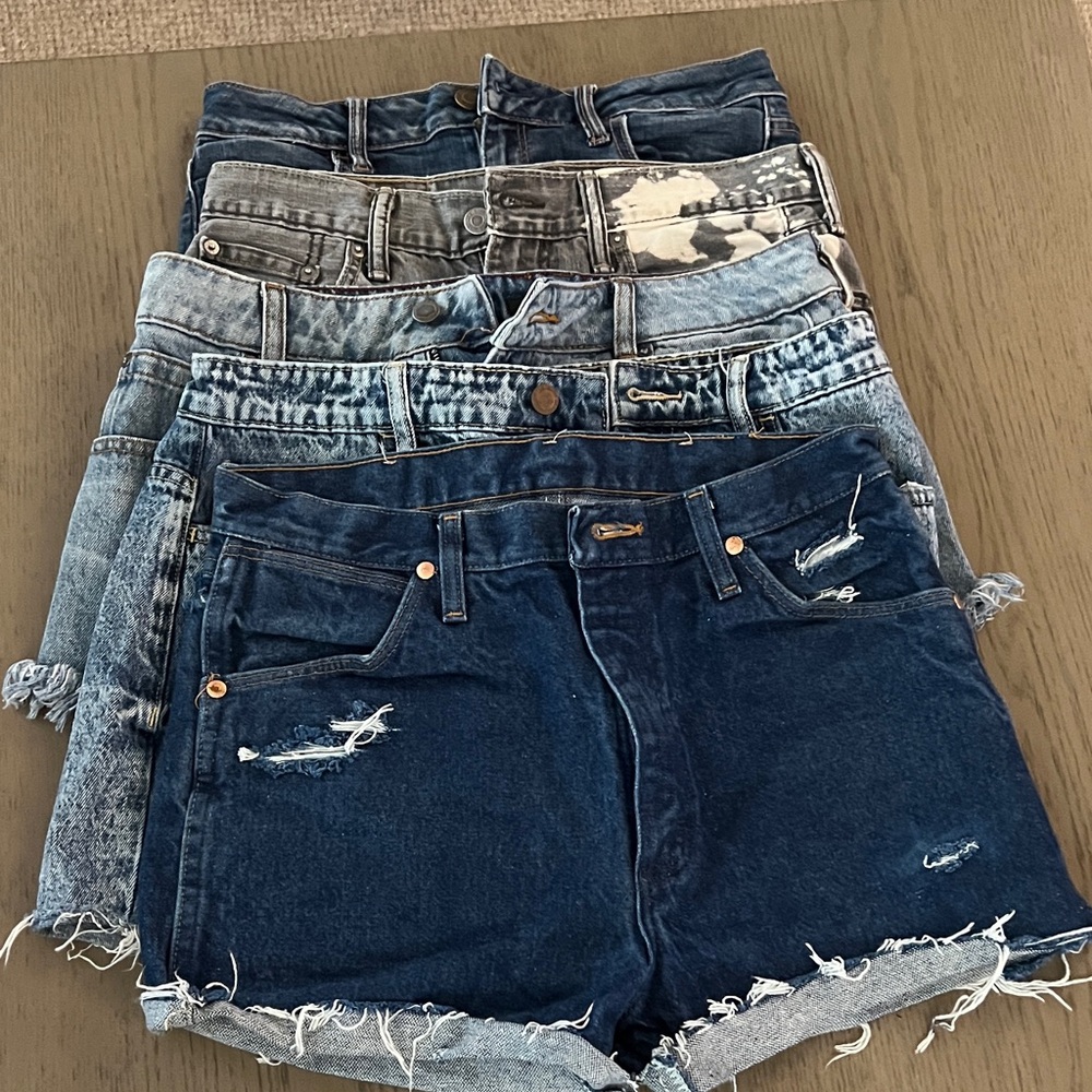Levi's Mixed Blue Denim Jean Shorts Stack - Dark to Light Washes